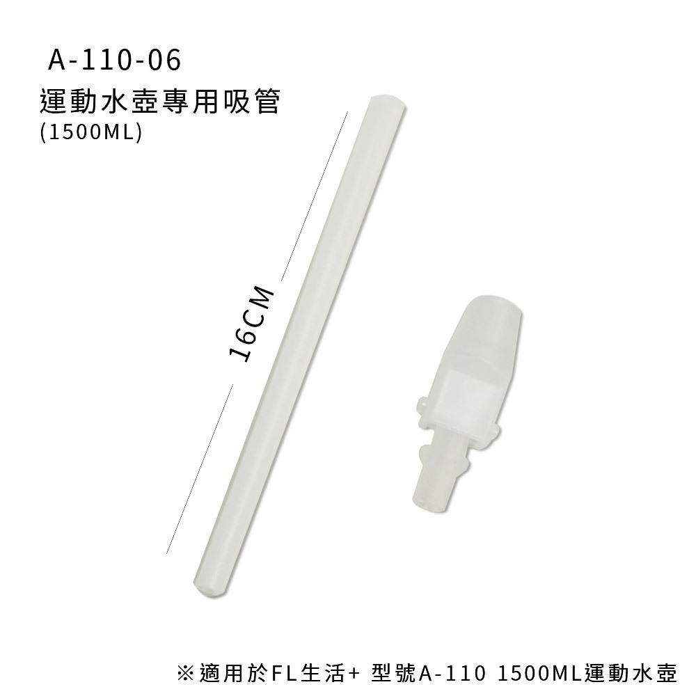 【FL生活+】彈蓋式漸層運動水壺替換吸管配件(含吸嘴) 1500ml 2000ml