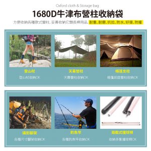 【FL生活+】頂級超厚抗撕裂1680D牛津布營柱收納袋-L號(FL-099)
