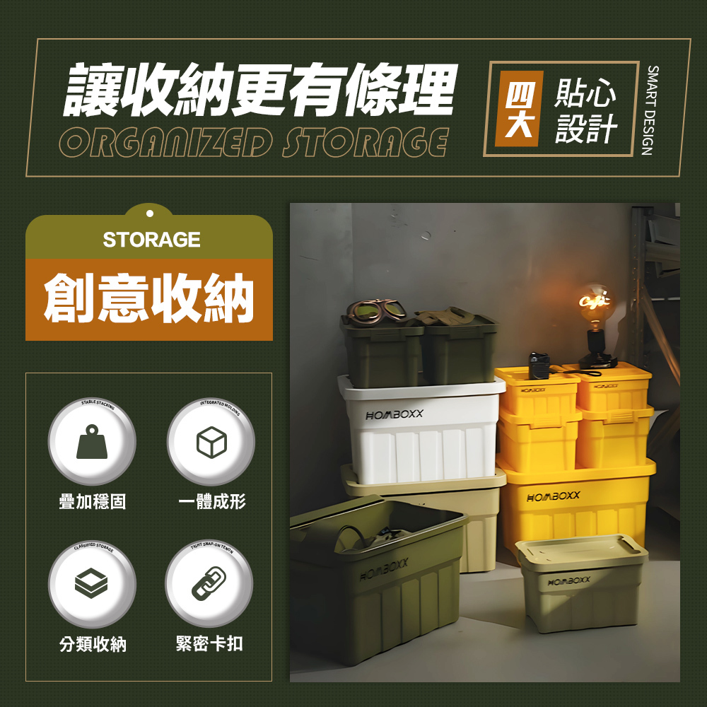 【FL生活+】工業風高荷重附蓋收納箱(A448~450)