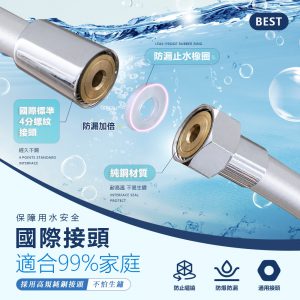 【FL生活+】高耐壓抗污防繞淋浴專用管-1.5公尺(FL-276)