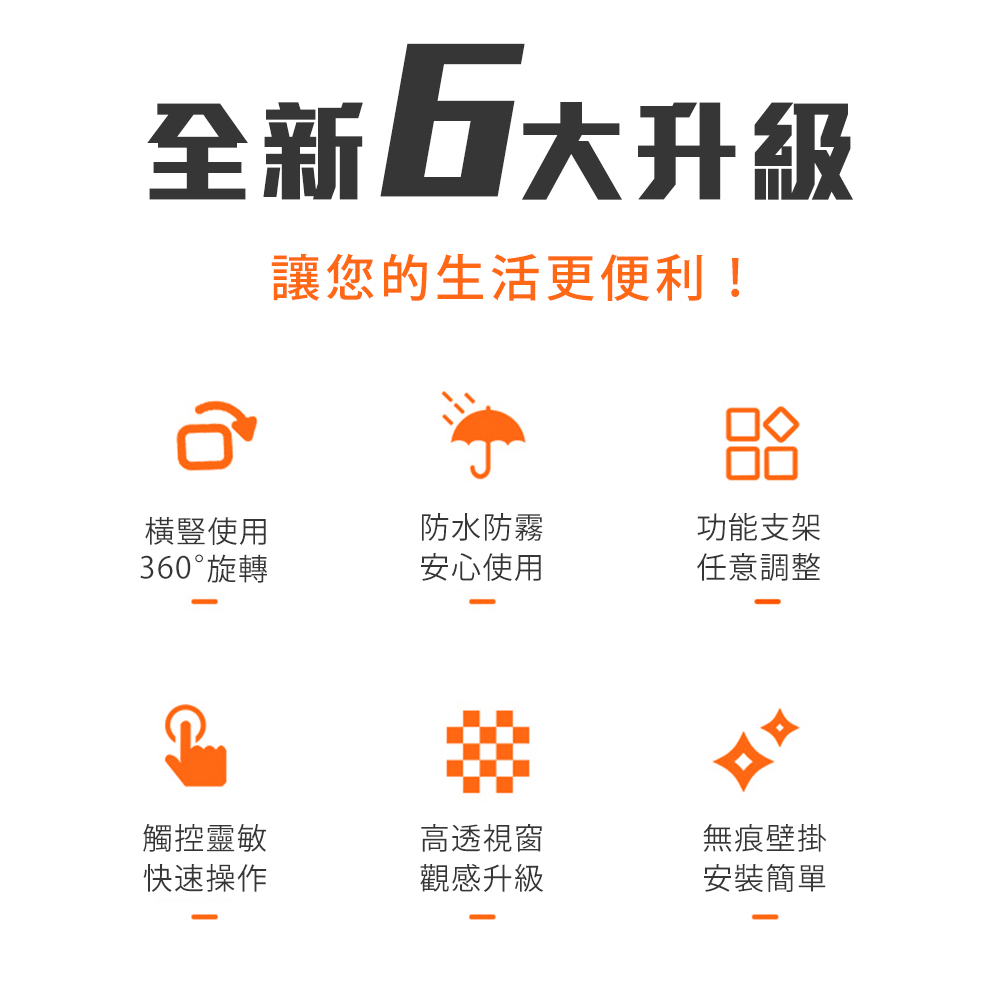 【FL生活+】360度旋轉伸缩壁掛防水手機支架(A-146)